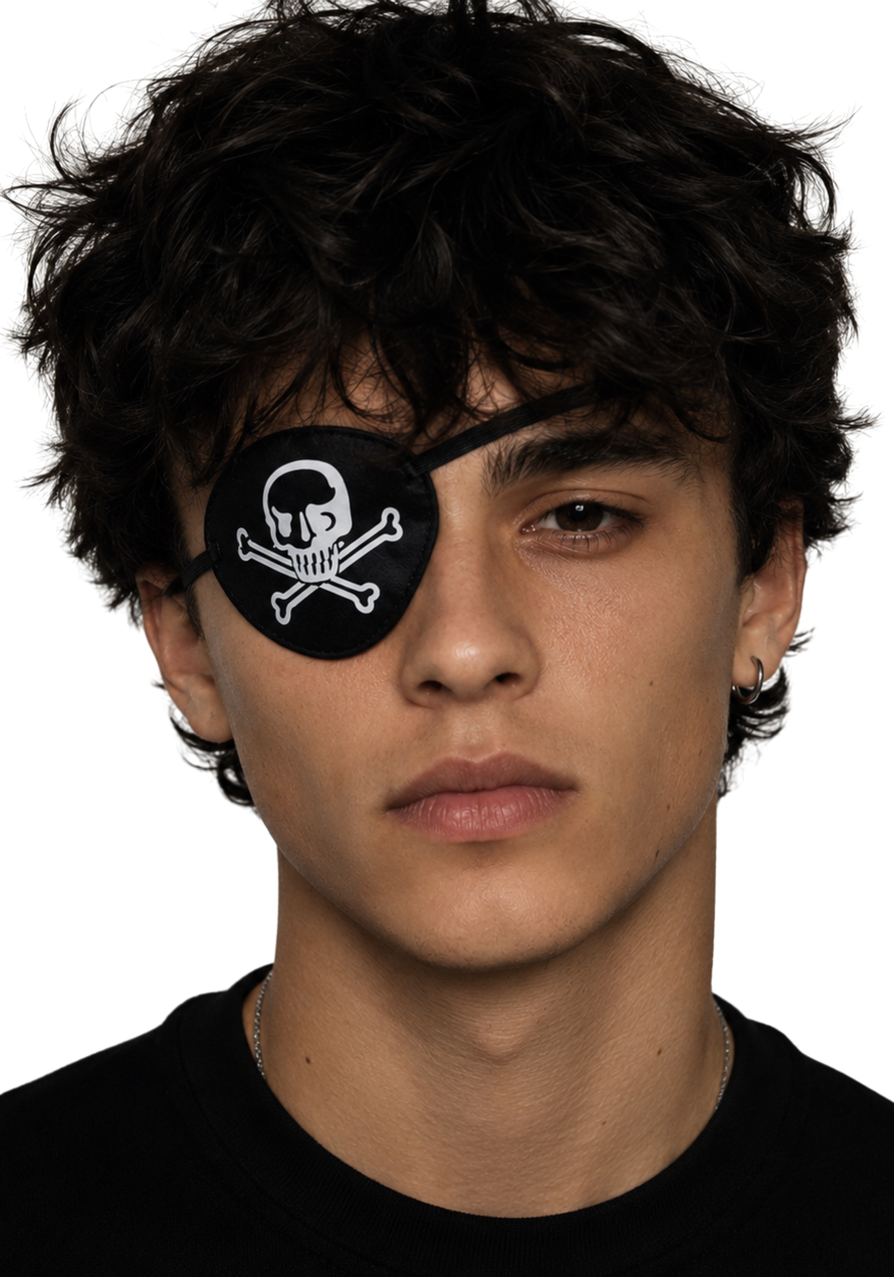 Satin Eyepatch Skull Costume Accessory