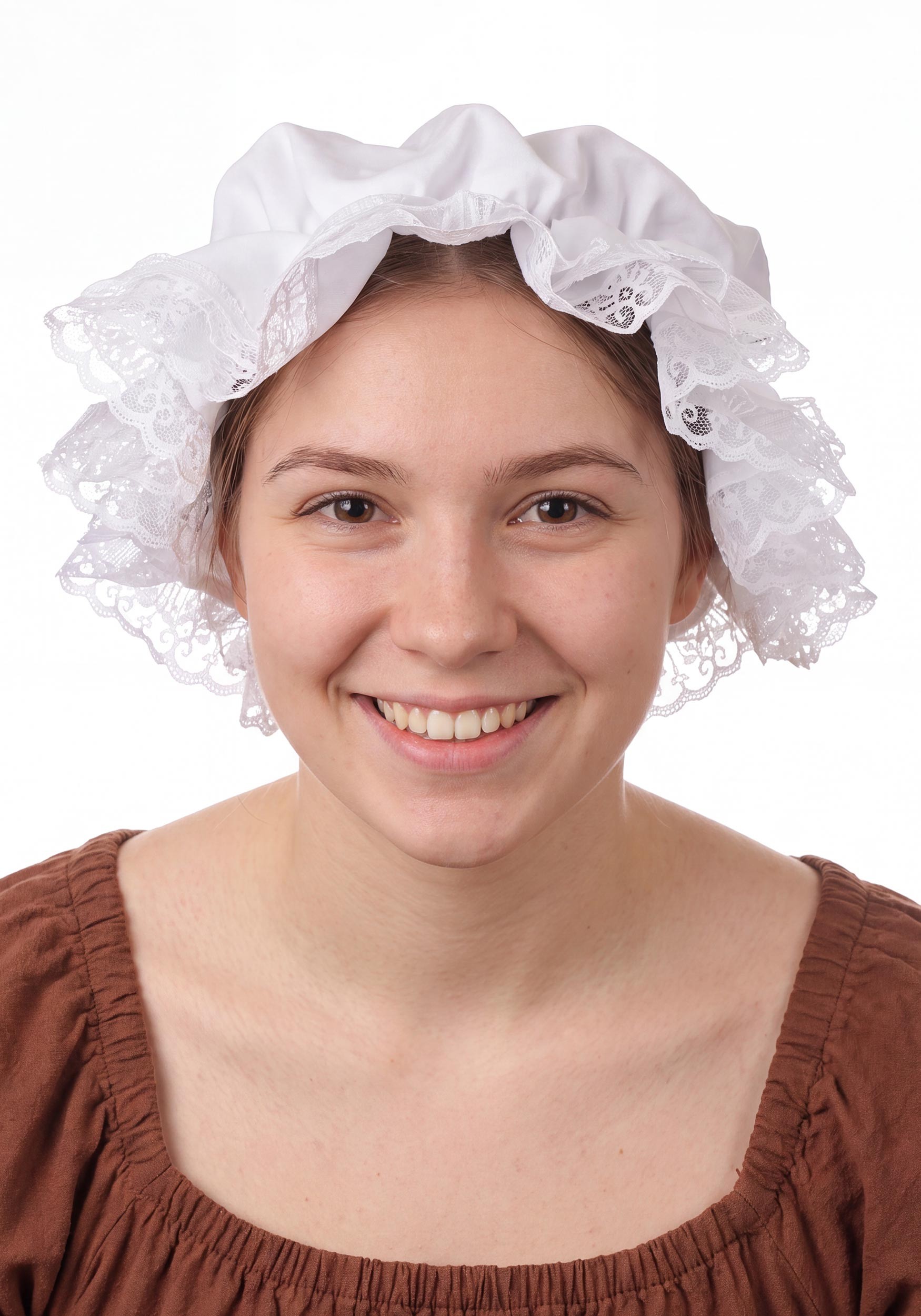 Women's White Costume Mobcap Accessory