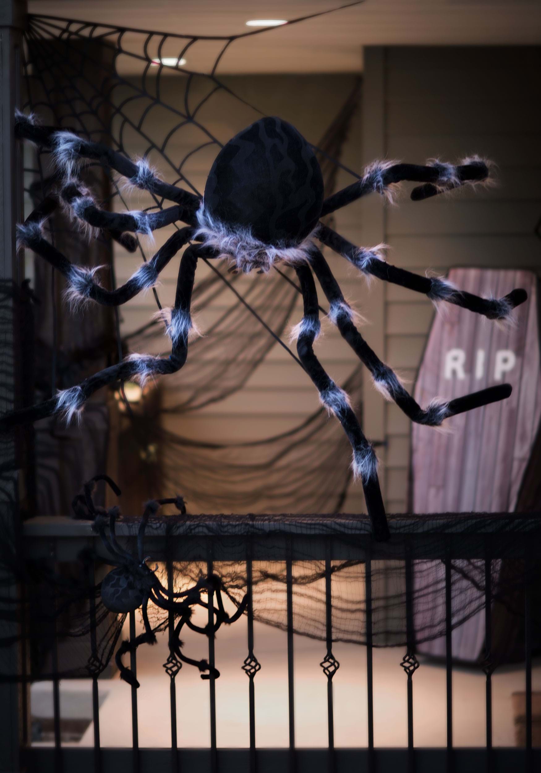 50-Inch Black Spider Poseable Decoration