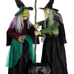 6.5FT Seasonal Visions International Stirring Up Trouble Witch Animatronic Decoration