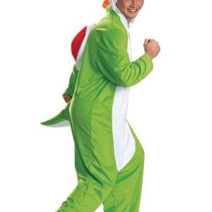 Adult Super Mario Yoshi Hooded Jumpsuit Costume