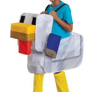 Kid's Classic Minecraft Chicken Jockey Pop Out Ride Costume
