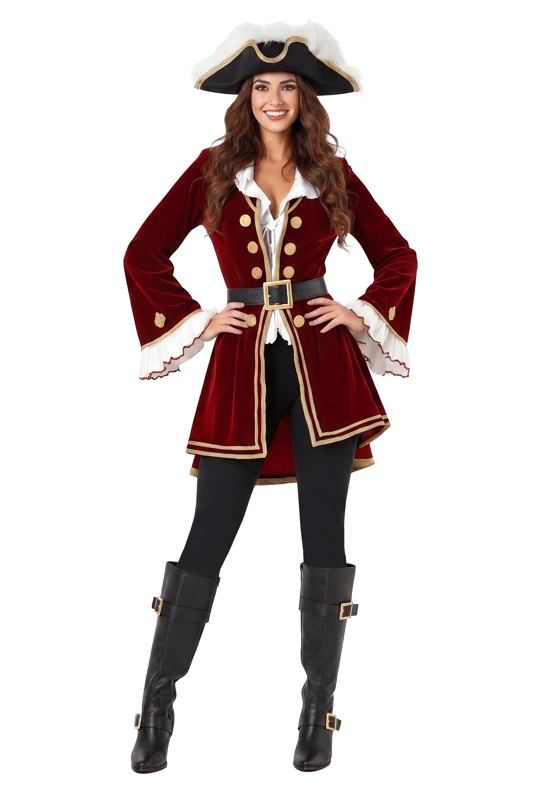 Women's Crimson Pirate Captain Costume