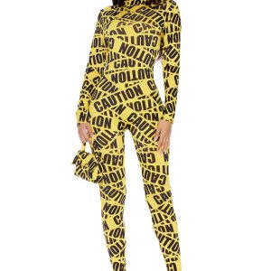 Women's Sexy Caution Tape Costume
